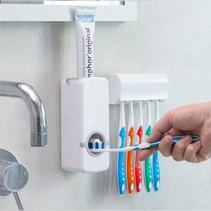 Toothpaste Dispenser With Toothbrush Holder